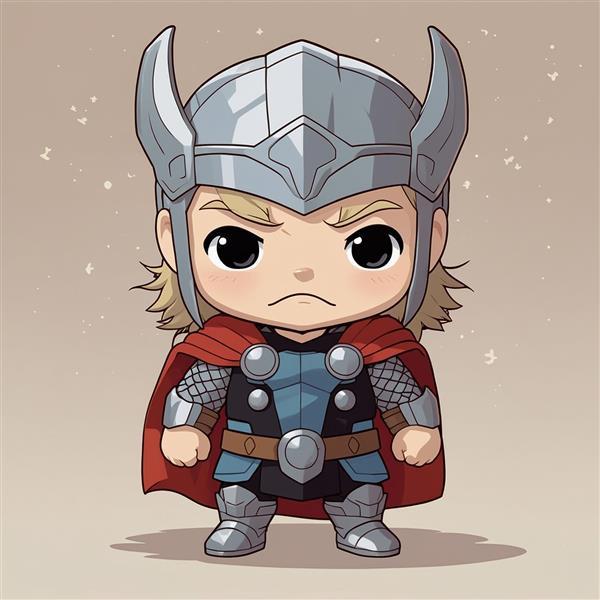 طرح ثور فانتزی با کلاهخود بزرگ و زره نقره‌ای