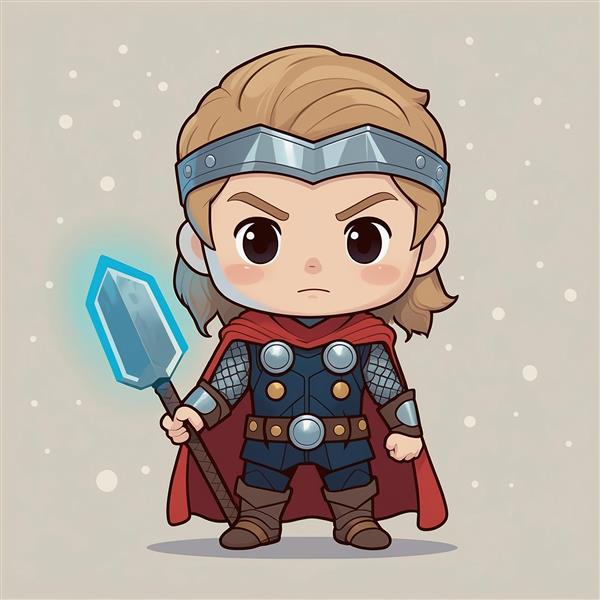 عکس ثور فانتزی با سربند فلزی و سلاح نیزه مانند