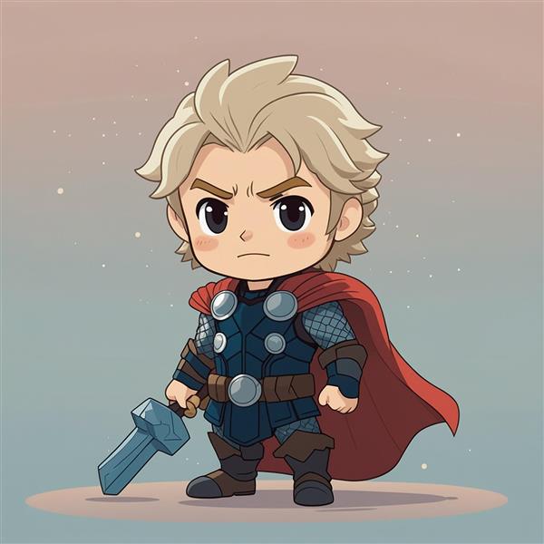 طرح ثور فانتزی مو کوتاه با پتک سنگی کوچک