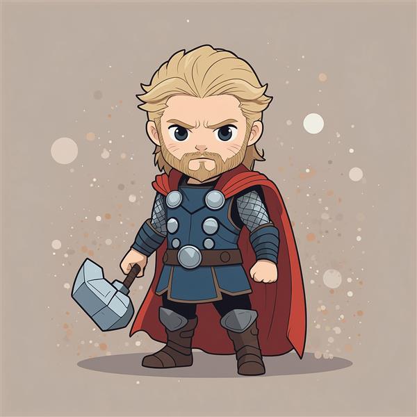 طرح ثور کارتونی همراه با چکش میولنیر