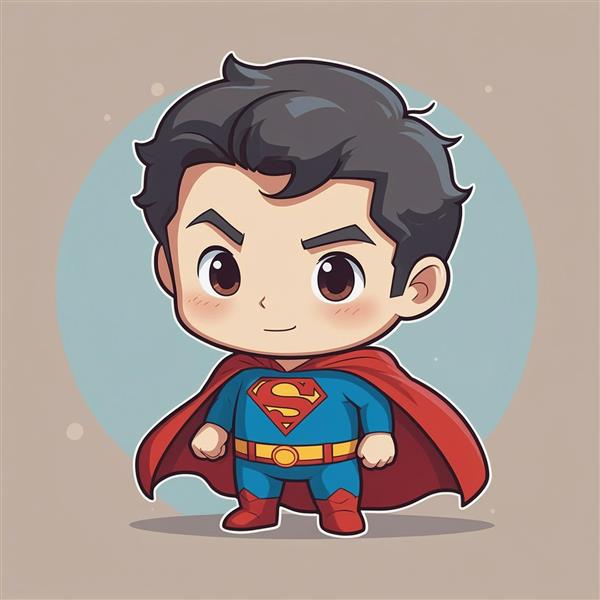 عکس سوپرمن کارتونی با چهره مهربان و جزئیات دقیق