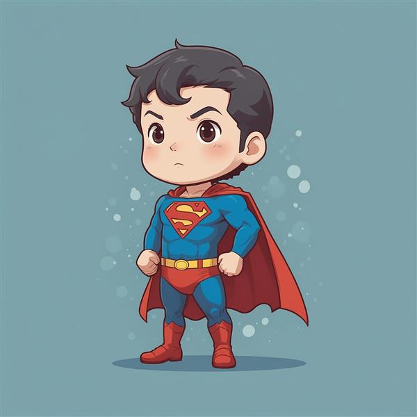 طرح سوپرمن کارتونی با نگاه به دوردست و باکیفیت