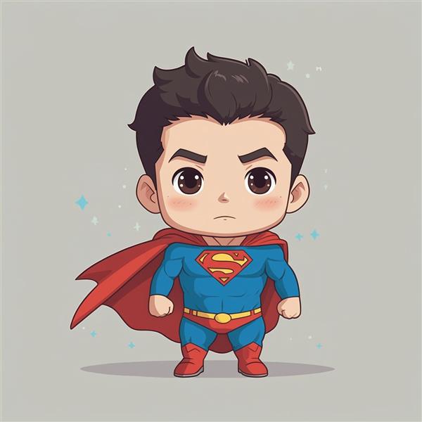 عکس سوپرمن کارتونی فانتزی با جزئیات بالا و چشمان درشت