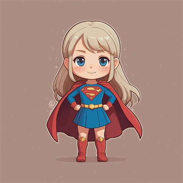 عکس سوپرگرل کلاسیک با موهای بلوند و استایل فانتزی