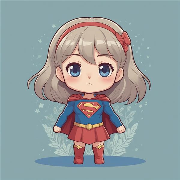 عکس سوپرگرل فانتزی با موهای زیتونی و شنل قرمز