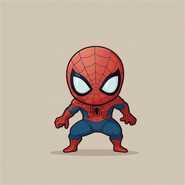 عکس مرد عنکبوتی کارتونی مینیمال با فیگور اکشن و فانتزی