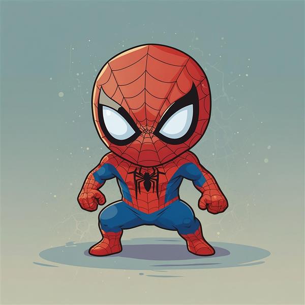 تصویر مرد عنکبوتی فانتزی با انعکاس نور ملایم