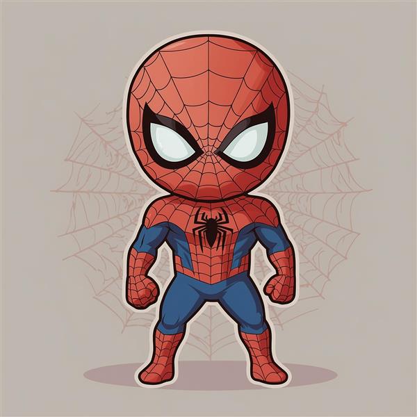 تصویر مرد عنکبوتی فانتزی با تار عنکبوت هندسی