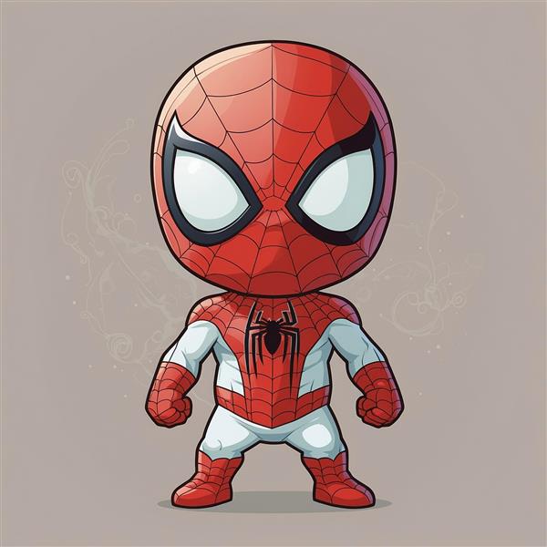 طرح مرد عنکبوتی فانتزی با لباس سفید و قرمز