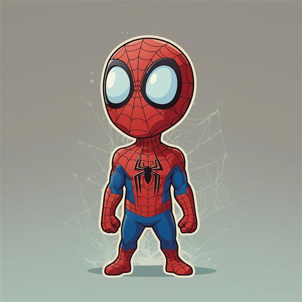 تصویر مرد عنکبوتی فانتزی با تار عنکبوت پشت