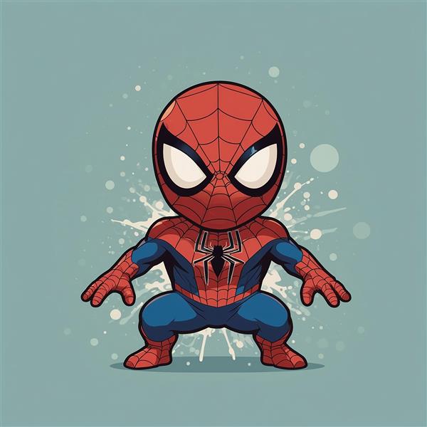 طرح مرد عنکبوتی کارتونی در حالت اکشن فانتزی