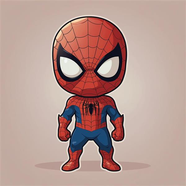 تصویر مرد عنکبوتی باکیفیت با لبه‌های سفید استیکری