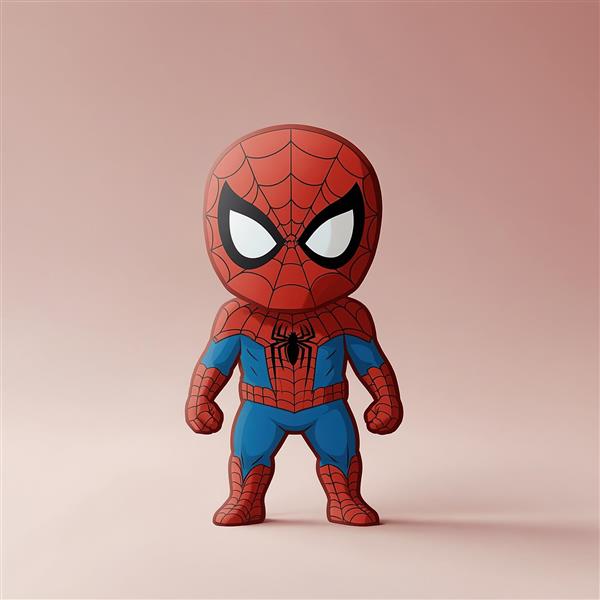 طرح مرد عنکبوتی فانتزی با سایه‌های دقیق و رنگ تیره