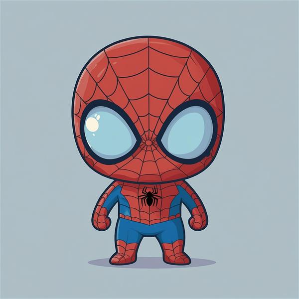 عکس مرد عنکبوتی فانتزی با چشمان آبی و سر بزرگ