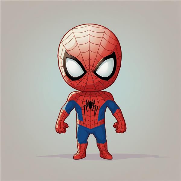 طرح مرد عنکبوتی فانتزی ایستاده با رنگ‌های درخشان