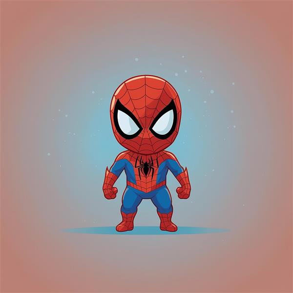 طرح مرد عنکبوتی فانتزی با چشمان بزرگ و استایل مینیمال
