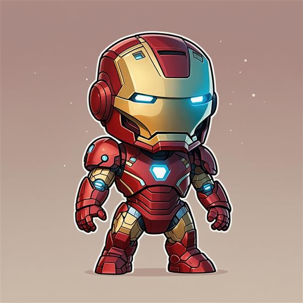 عکس مرد آهنی کارتونی با چشم‌های نورانی و استایل فانتزی