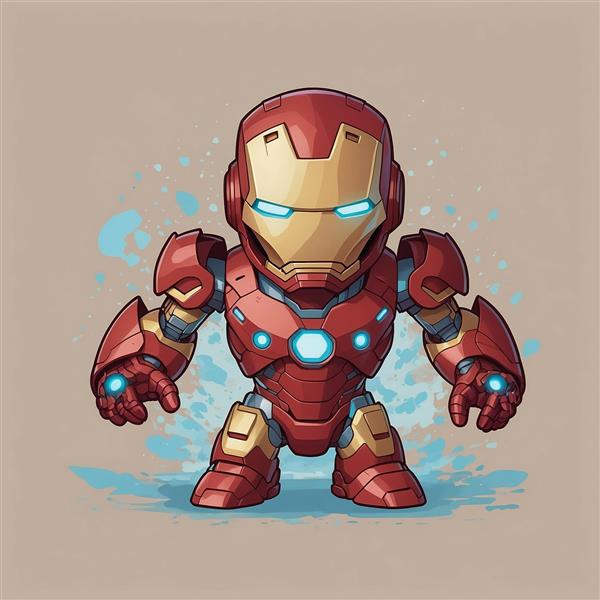 عکس آیرون من کارتونی با چشمان آبی روشن