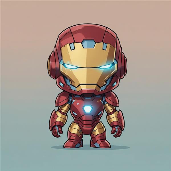 عکس کاراکتر مرد آهنی با هاله نور آبی