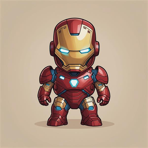 تصویر مرد آهنی فانتزی با کلاهخود بزرگ باکیفیت