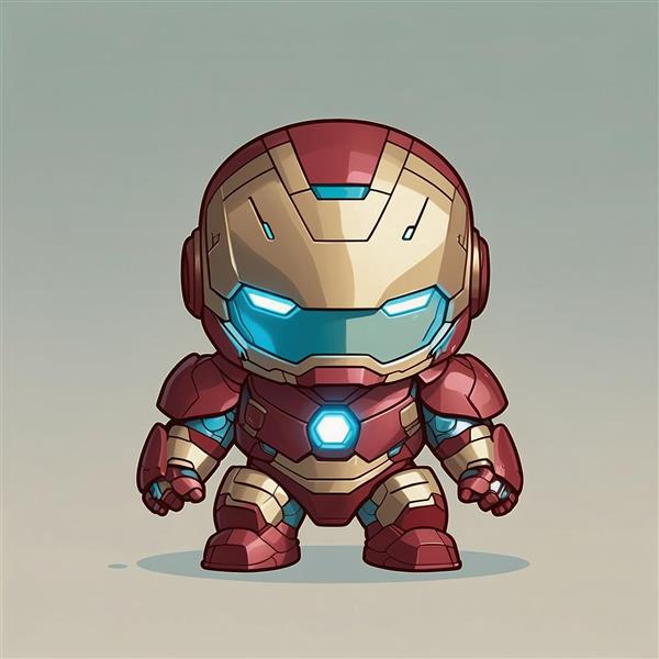 تصویر کاراکتر مرد آهنی با زره پیشرفته باکیفیت