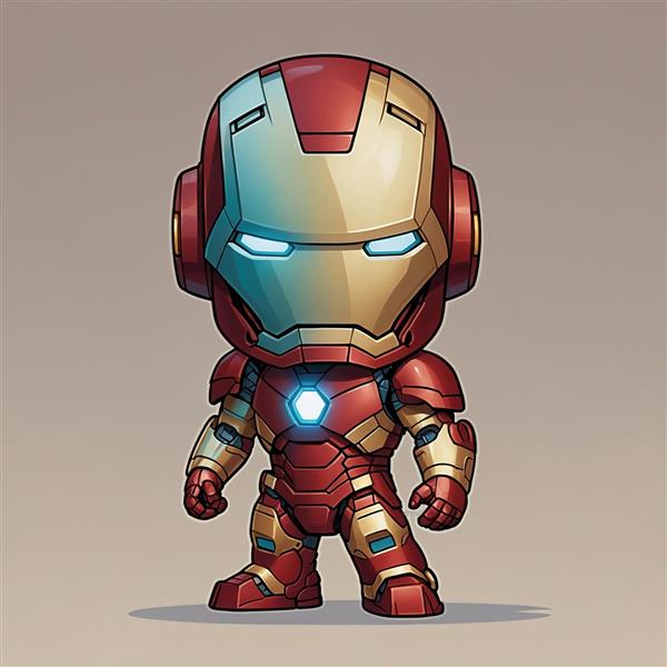 طرح سر مرد آهنی فانتزی با چشمان درخشان