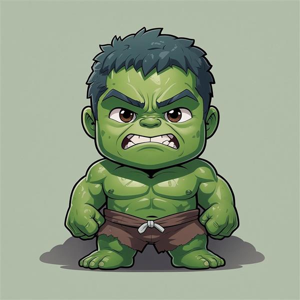 تصویر شخصیت هالک فانتزی با استایل کارتونی باکیفیت