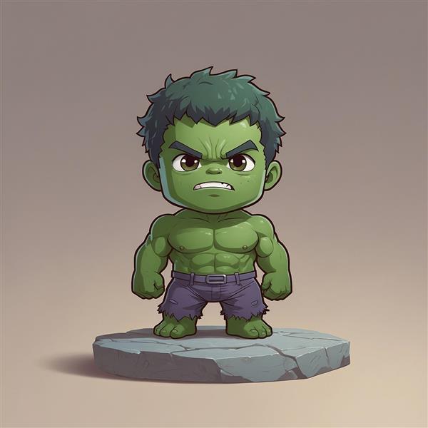 تصویر هالک فانتزی ایستاده روی سنگ با کیفیت بالا