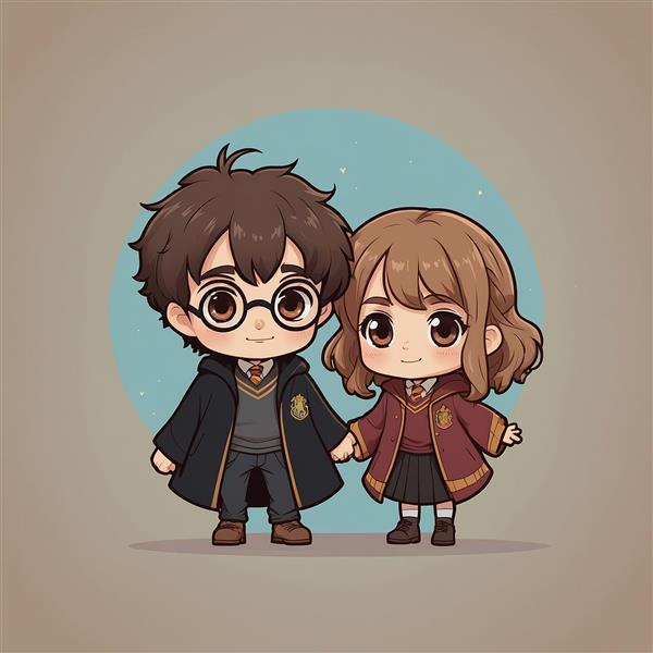 طرح هری پاتر و هرمیون فانتزی دست در دست هم