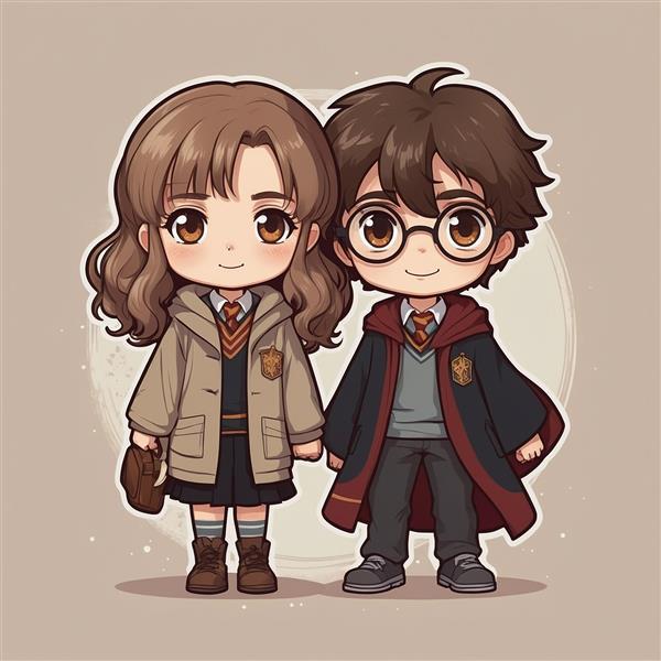 تصویر هری پاتر و هرمیون گرنجر فانتزی باکیفیت بالا