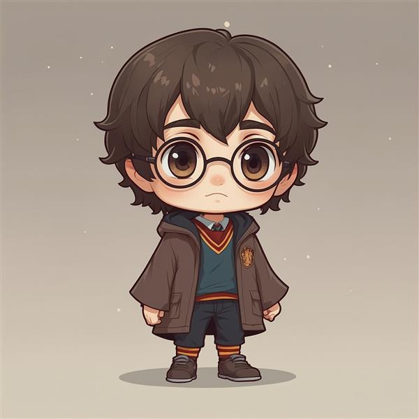 عکس هری پاتر فانتزی با شنل قهوه‌ای و جزئیات بالا