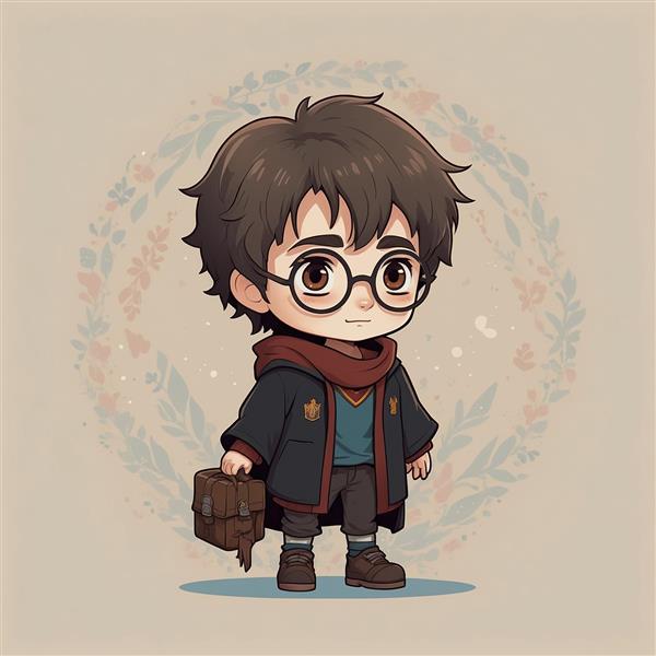 طرح هری پاتر کارتونی با کیف چرمی قدیمی باکیفیت