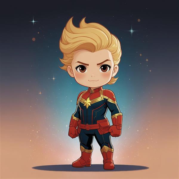 تصویر کاپیتان مارول با مدل موی خرد و استایل مدرن