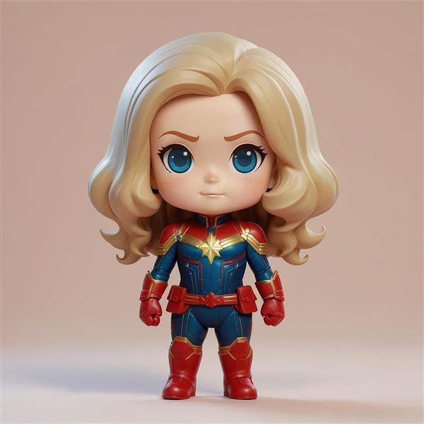 عکس عروسکی کاپیتان مارول سه بعدی با طراحی بسیار دقیق