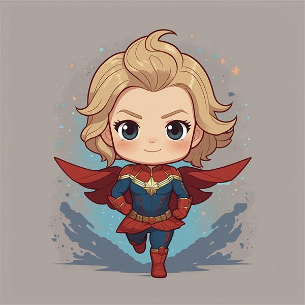 طرح فانتزی کاپیتان مارول در حال پرواز با کیفیت بالا