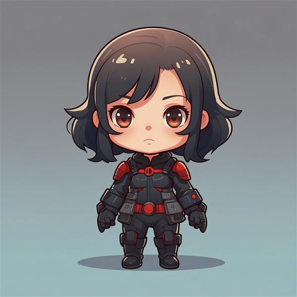 عکس کاراکتر دختر جنگجو فانتزی با جزئیات زره قرمز