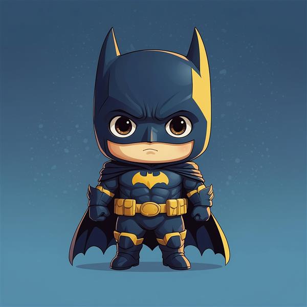 تصویر بتمن کارتونی با لباس نیمه زرد و طراحی فانتزی