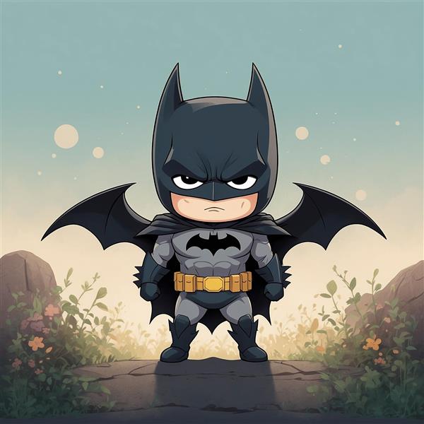 طرح بتمن فانتزی در طبیعت و میان گیاهان سبز