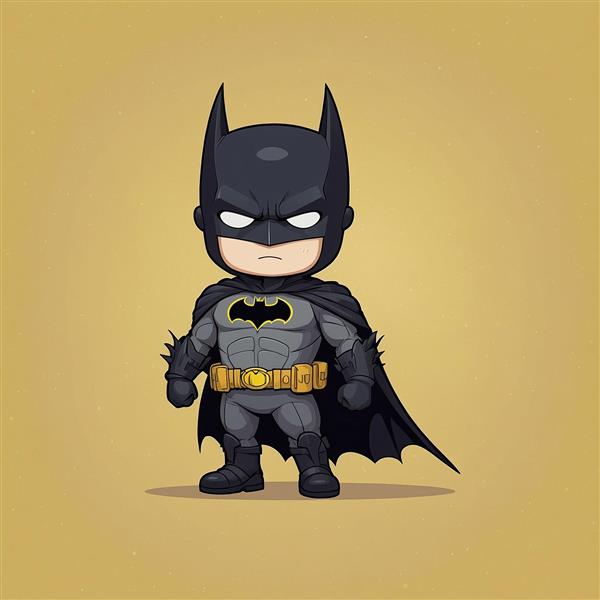 تصویر بتمن فانتزی با پس‌زمینه کرم و استایل ساده