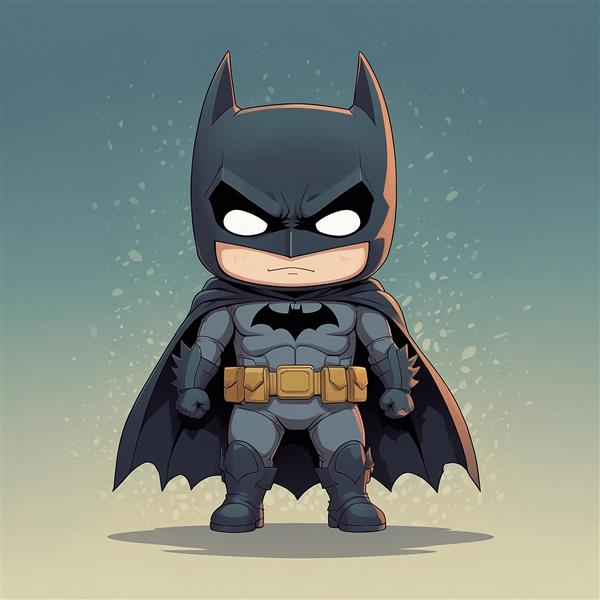 تصویر بتمن فانتزی با چشمان درخشان و استایل کارتونی