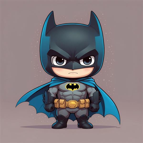 تصویر بتمن کارتونی با شنل آبی و ظاهر مدرن
