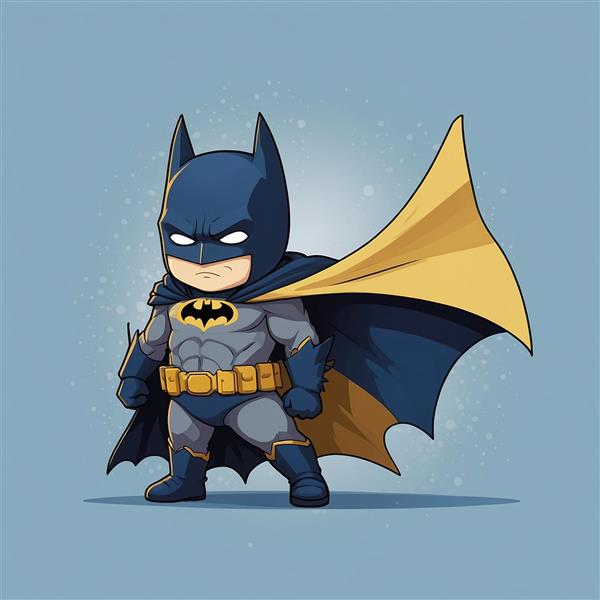 طرح بتمن فانتزی با شنل زرد و ژست قهرمانانه