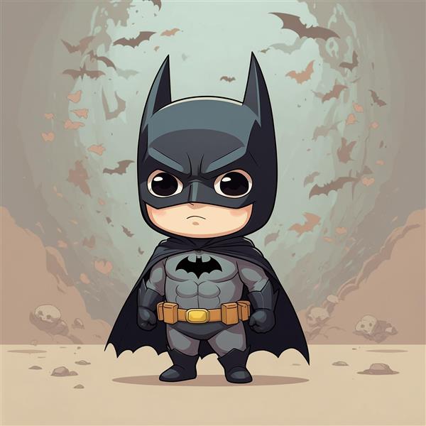 عکس بتمن فانتزی در میان خفاش‌ها با جزئیات بالا