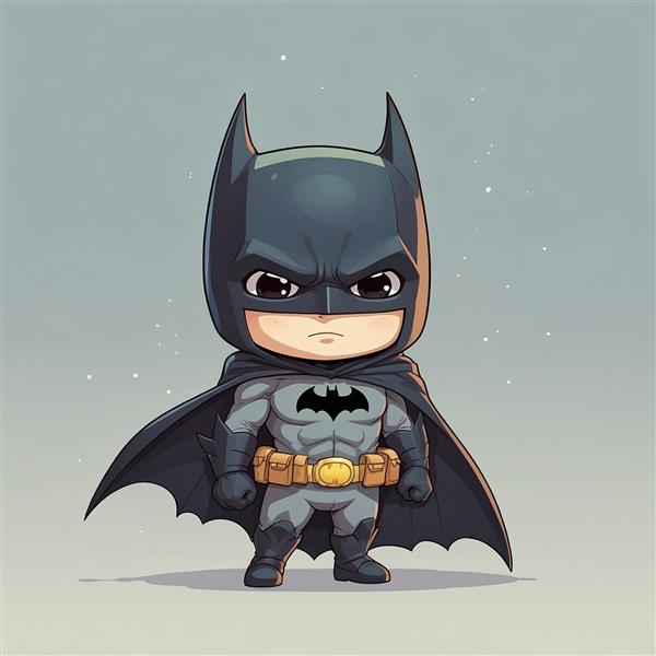 عکس بتمن کارتونی با شنل مشکی و جزئیات بالا
