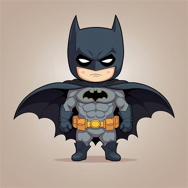 عکس بتمن کارتونی با شنل باز و استایل ابرقهرمانی