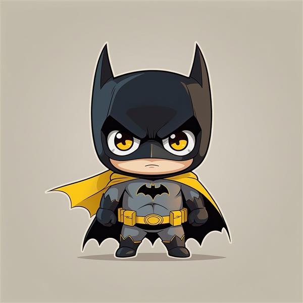 طرح بتمن فانتزی با حاشیه سفید و چشمان زرد درخشان