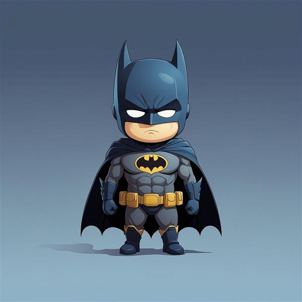 تصویر بتمن مینیمال با استایل فانتزی و رنگ‌های تیره