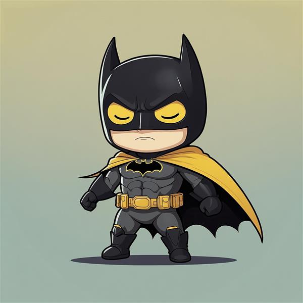 تصویر بتمن فانتزی با شنل زرد و استایل مینیمال جذاب