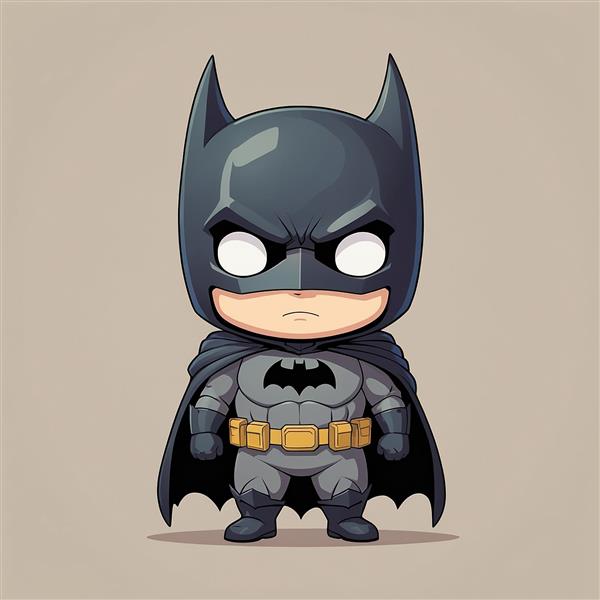 طرح بتمن فانتزی با چشمان سفید بزرگ و شنل