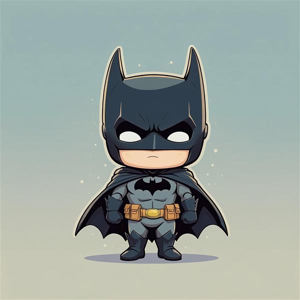 تصویر بتمن فانتزی ساده با ماسک و شنل خاکستری